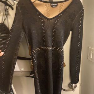 black long sleeve lace dress